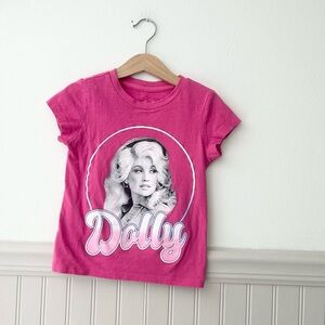Dolly Parton Girls XS Hot Pink Fuchsia Kids Graphic Tee